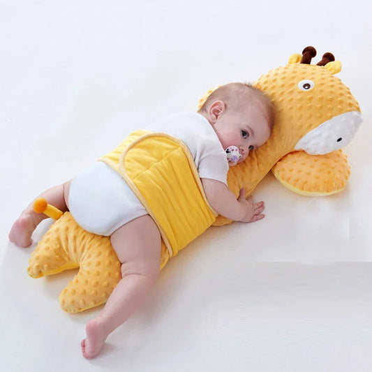 A cozy, plush pillow in various colors with an adorable animal design, providing comfort and support for soothing sleep.