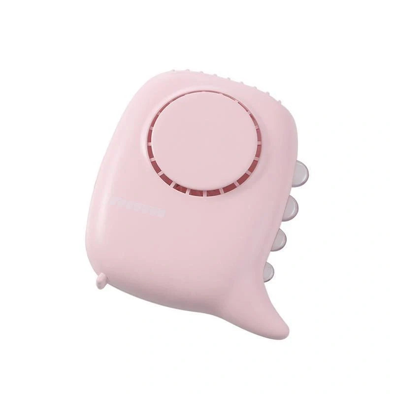 USB rechargeable mini fan in white, green, yellow, and pink with LED night light