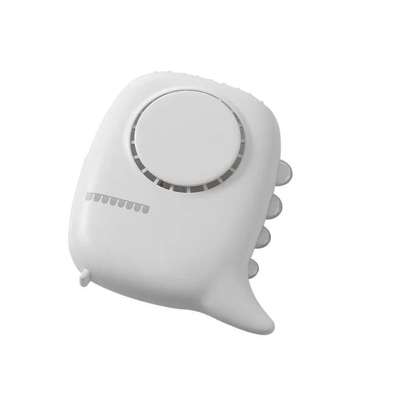 USB rechargeable mini fan in white, green, yellow, and pink with LED night light
