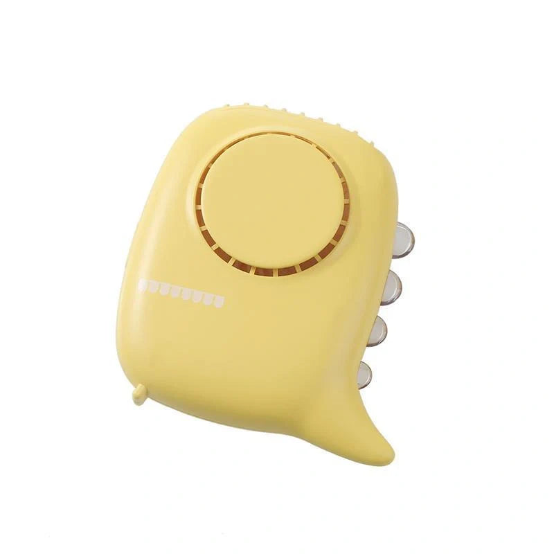 USB rechargeable mini fan in white, green, yellow, and pink with LED night light