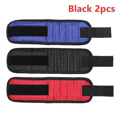 A 15-slot magnetic wristband made of durable nylon with powerful embedded magnets for organising and holding small tools and fasteners.