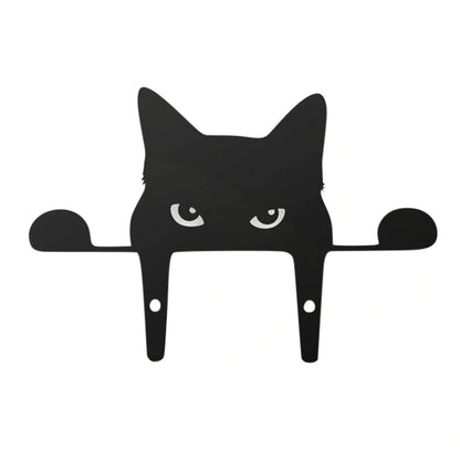 3D black cat outdoor garden fence decoration with natural appearance