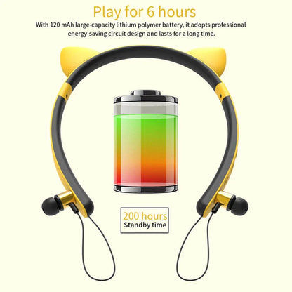 Trendy wireless Bluetooth headphones with a stylish cat ear design, available in multiple vibrant colors for a personalized audio experience.