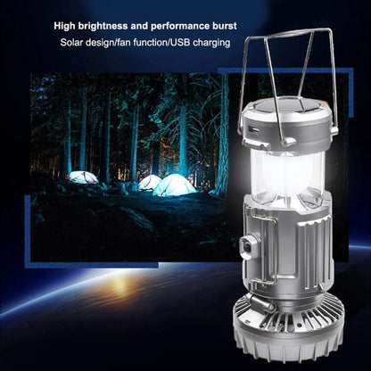 Solar Electric Fan with Waterproof Panel for Outdoor Camping