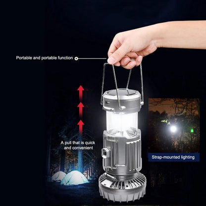 Solar Electric Fan with Waterproof Panel for Outdoor Camping