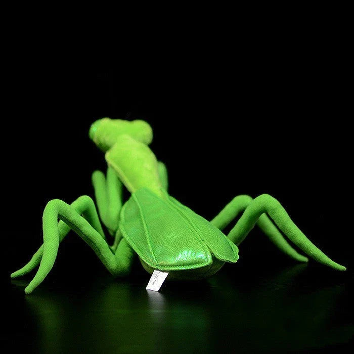 Lifelike praying mantis plush toys in vibrant pink and green colours, perfect for imaginative play and nature exploration