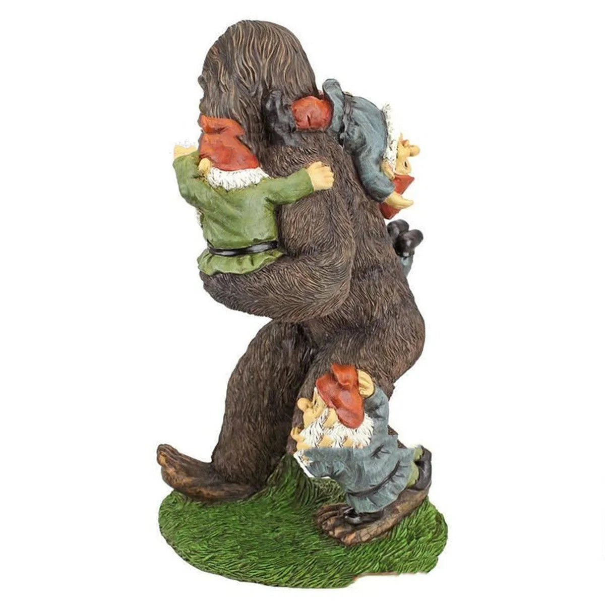 Cartoon-style gorilla resin garden ornament with bright hues