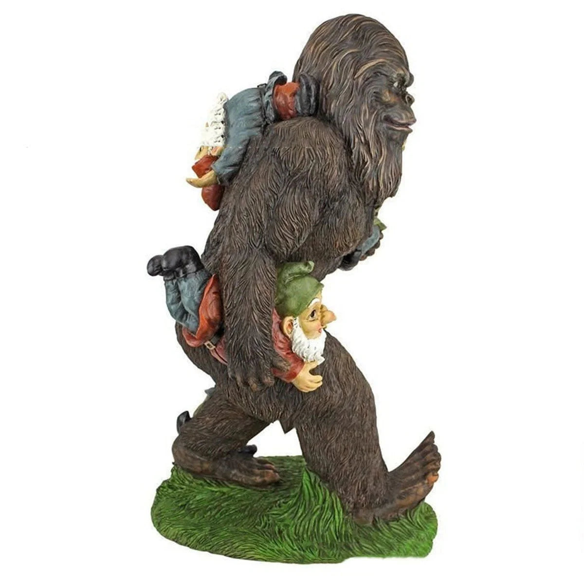 Cartoon-style gorilla resin garden ornament with bright hues
