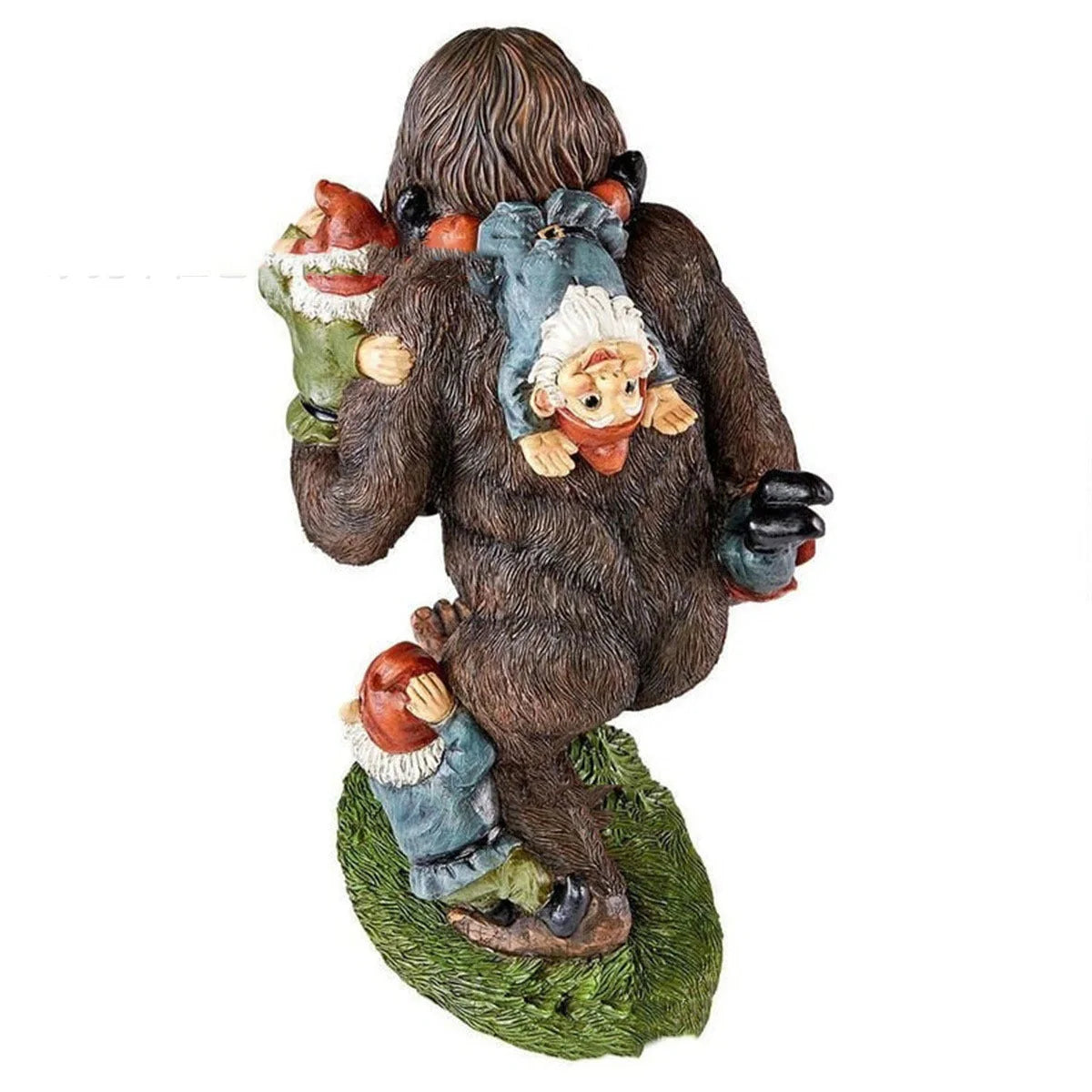 Cartoon-style gorilla resin garden ornament with bright hues
