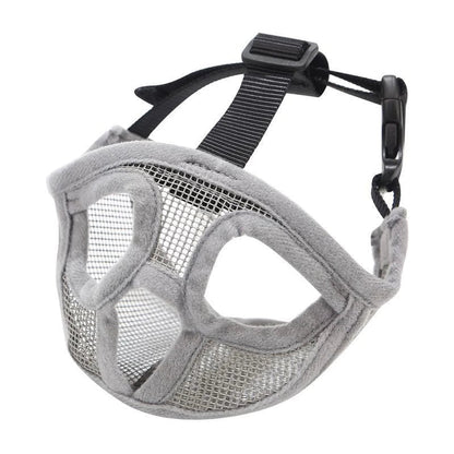 Adjustable breathable dog muzzle in various colours and sizes for flat-faced breeds like French Bulldogs