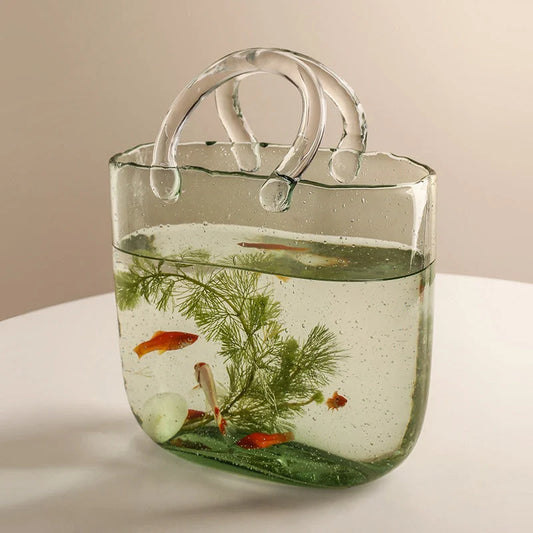 Elegant transparent hydroponic glass vase for stylish living room decor