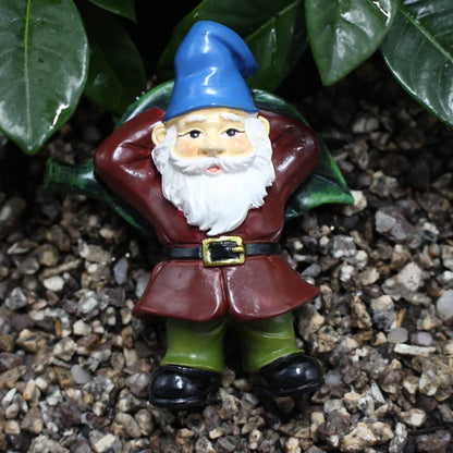 Colorful dwarf garden gnome plug-in with cartoon modelling, 20cm height