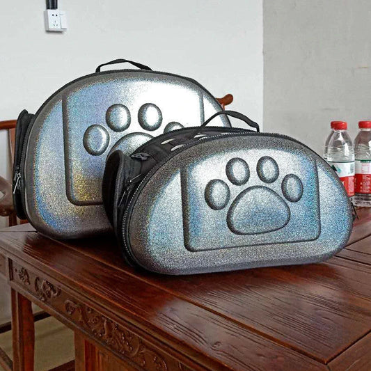 Versatile pet carrier bag made with durable EVA materials, featuring a foldable design and breathable mesh panels for your pet's comfort and safety.