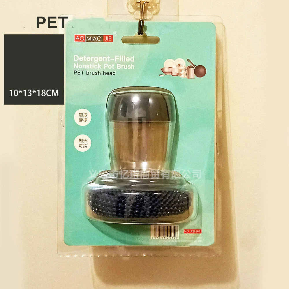 Premium Anti-Bacterial Kitchen Scrubbing Brush with Soap Dispenser - Rust-resistant, Durable, and Convenient Cleaning Tool
