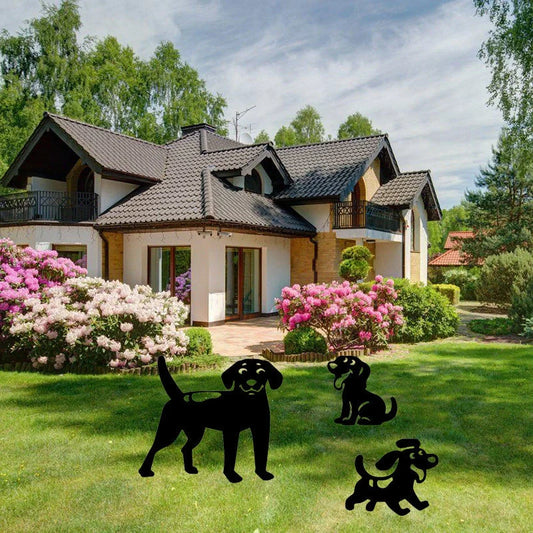 Durable acrylic dog silhouette garden stakes for lawn decoration