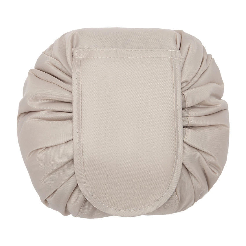 Stylish and practical cosmetic bag with multiple color and pattern options, featuring a drawstring closure and roomy interior for easy organization during travel.