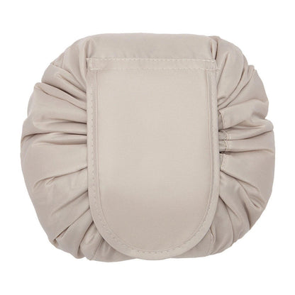 Stylish and practical cosmetic bag with multiple color and pattern options, featuring a drawstring closure and roomy interior for easy organization during travel.