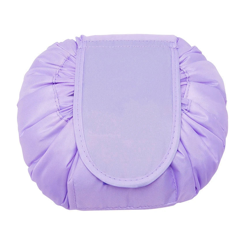 Stylish and practical cosmetic bag with multiple color and pattern options, featuring a drawstring closure and roomy interior for easy organization during travel.