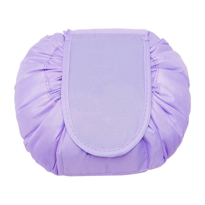 Stylish and practical cosmetic bag with multiple color and pattern options, featuring a drawstring closure and roomy interior for easy organization during travel.