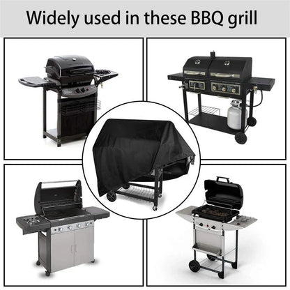Premium outdoor grill cover made of durable 210D Oxford cloth with a silver coating to protect against weather and elements