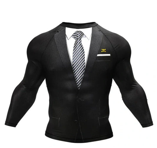 Tuxedo Rash Guard with XMARTIAL sleeve design - a sophisticated and functional water sports garment