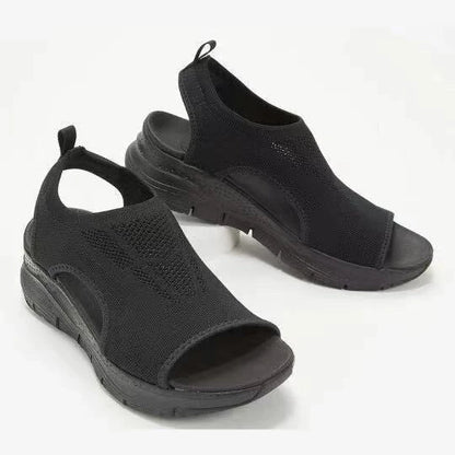Breathable woven viscose sandals with stylish fish-mouth design, available in multiple colors and sizes
