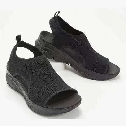 Breathable woven viscose sandals with stylish fish-mouth design, available in multiple colors and sizes