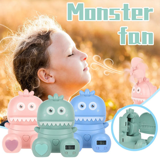 Portable mini cooling fan with colorful LED lights, perfect for home, office, and travel use
