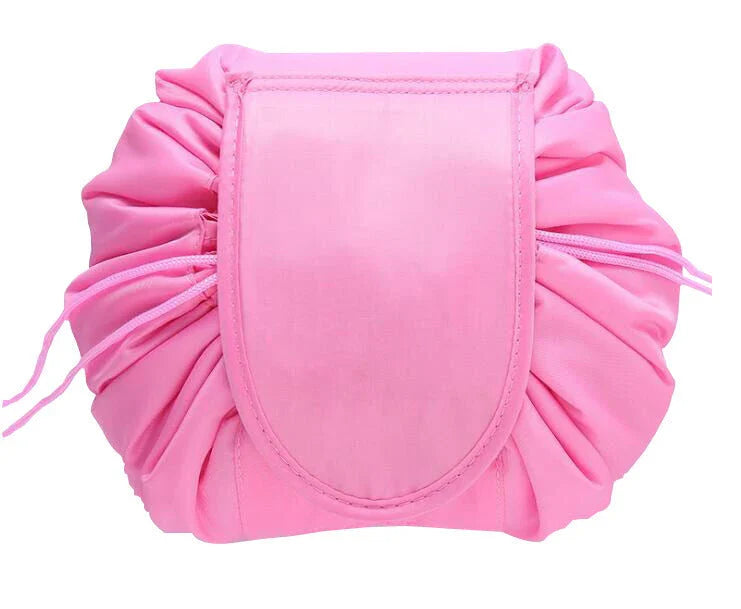 Stylish and practical cosmetic bag with multiple color and pattern options, featuring a drawstring closure and roomy interior for easy organization during travel.