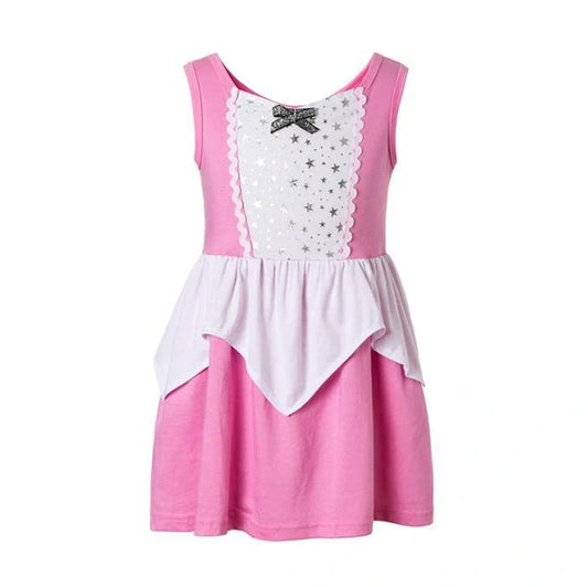 Aurora Kids' Dress in assorted sizes for children, featuring comfortable cotton fabric and charming designs.