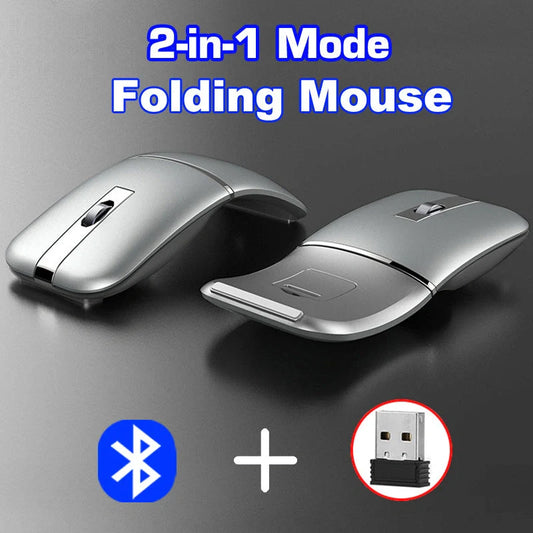 Dual-mode Bluetooth wireless mouse with 180° folding design in various colors
