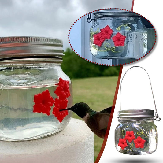 Elegant hummingbird feeder with flower-shaped design for attracting and feeding hummingbirds in the garden