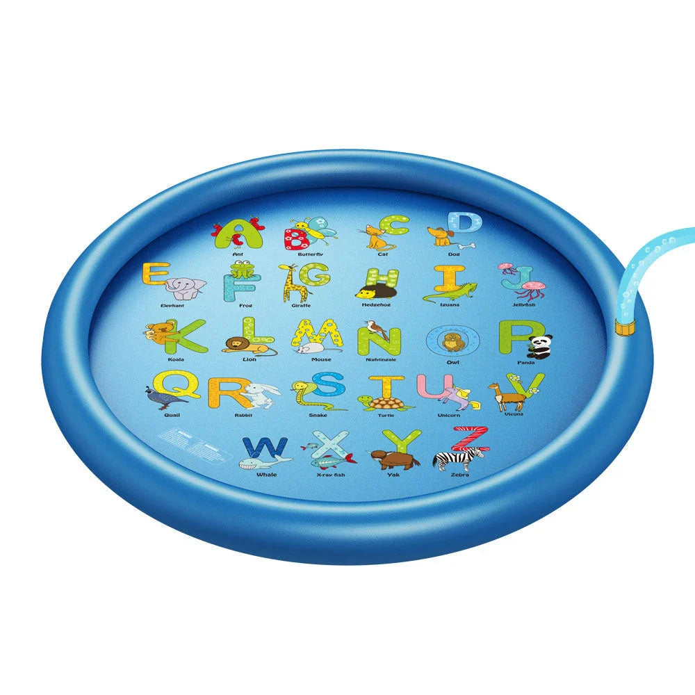 A colorful splash pad with marine animal designs, providing refreshing outdoor fun for kids