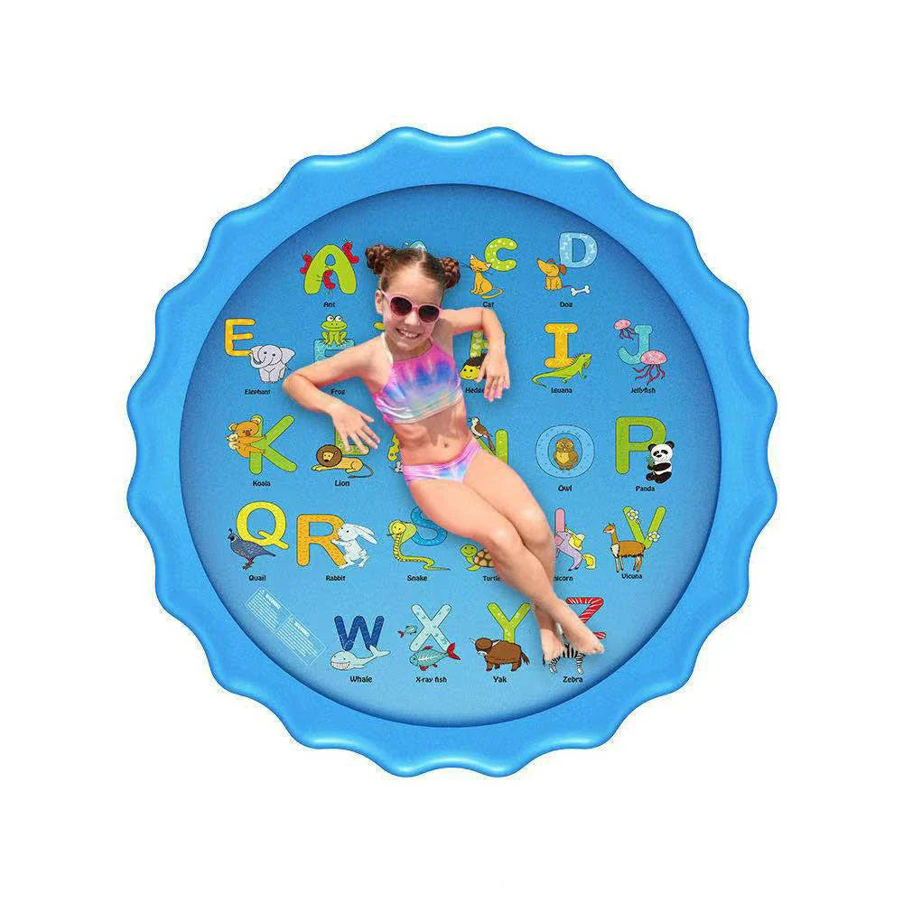 A colorful splash pad with marine animal designs, providing refreshing outdoor fun for kids