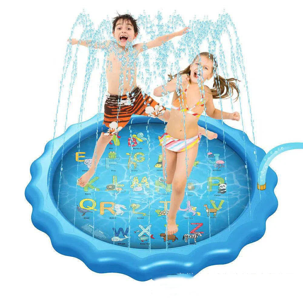 A colorful splash pad with marine animal designs, providing refreshing outdoor fun for kids