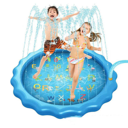 A colorful splash pad with marine animal designs, providing refreshing outdoor fun for kids