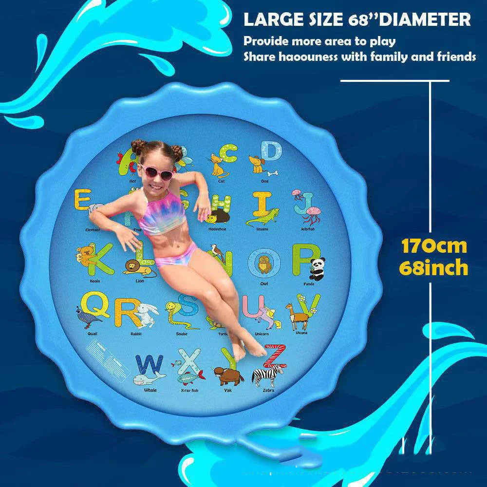 A colorful splash pad with marine animal designs, providing refreshing outdoor fun for kids