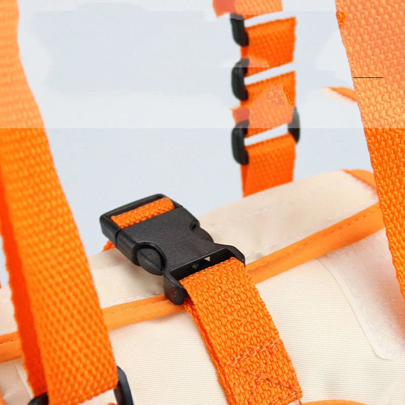 Adjustable dog lift harness in orange for senior and weak dogs with hind leg support