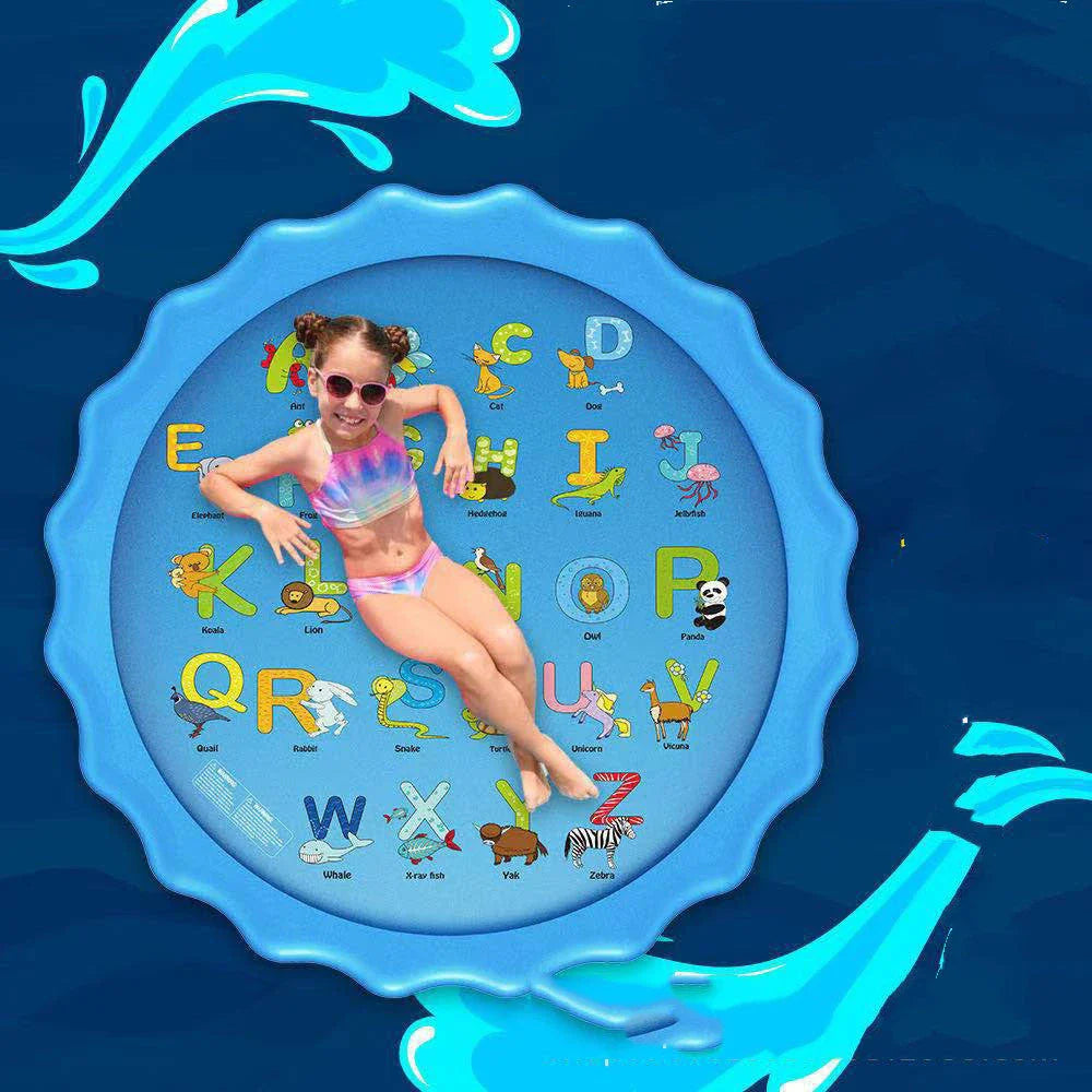A colorful splash pad with marine animal designs, providing refreshing outdoor fun for kids