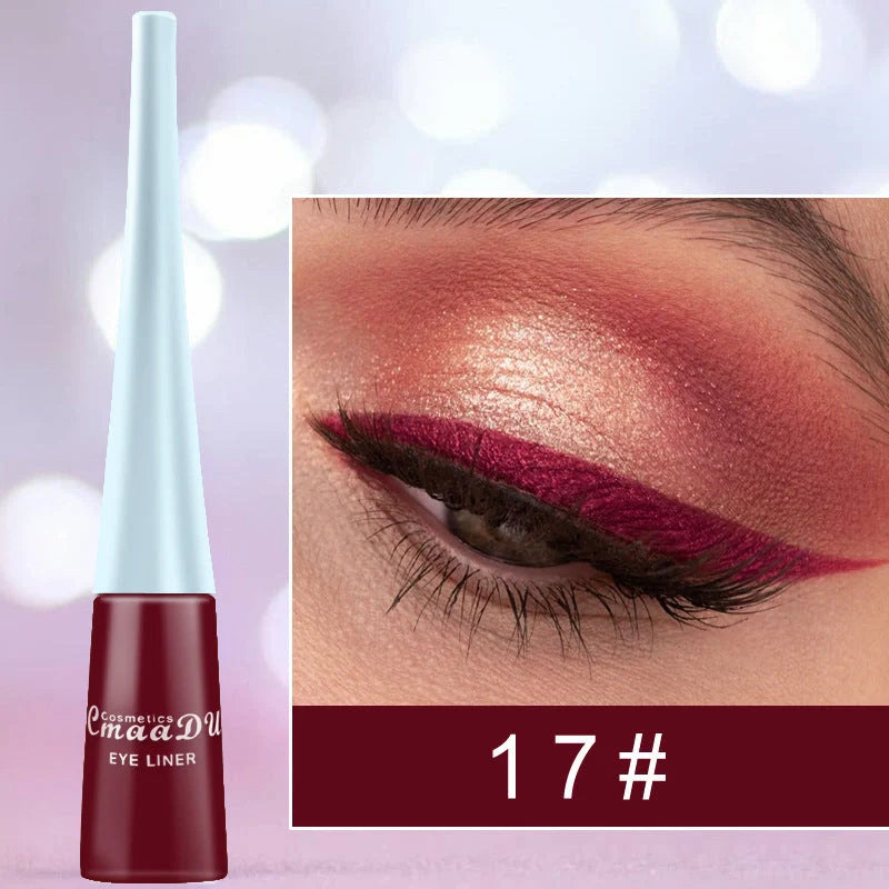 17 Colour Liquid Eyeliner Matte Quick-Drying Waterproof Long-Lasting in 17 vibrant colours