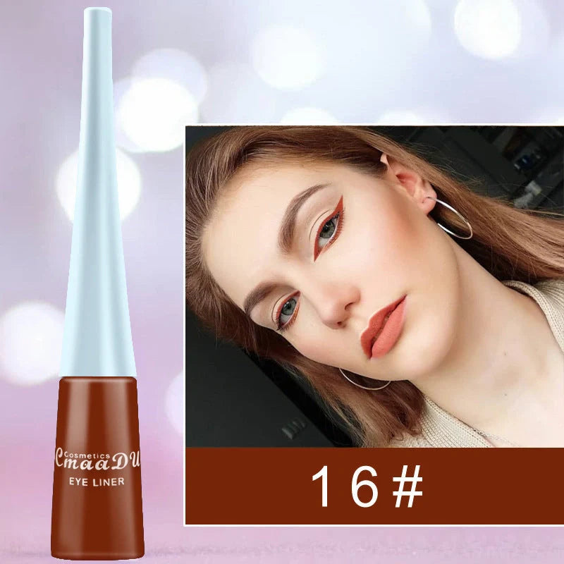 17 Colour Liquid Eyeliner Matte Quick-Drying Waterproof Long-Lasting in 17 vibrant colours
