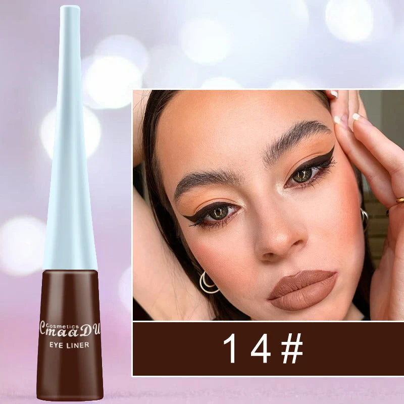 17 Colour Liquid Eyeliner Matte Quick-Drying Waterproof Long-Lasting in 17 vibrant colours
