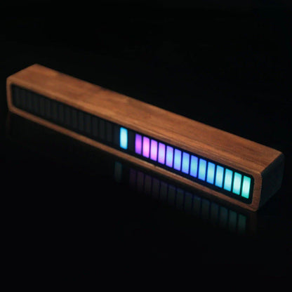 Bluetooth-enabled rhythm light strip with voice control features customizable RGB lighting, built-in microphone, and wireless connectivity for car and home use