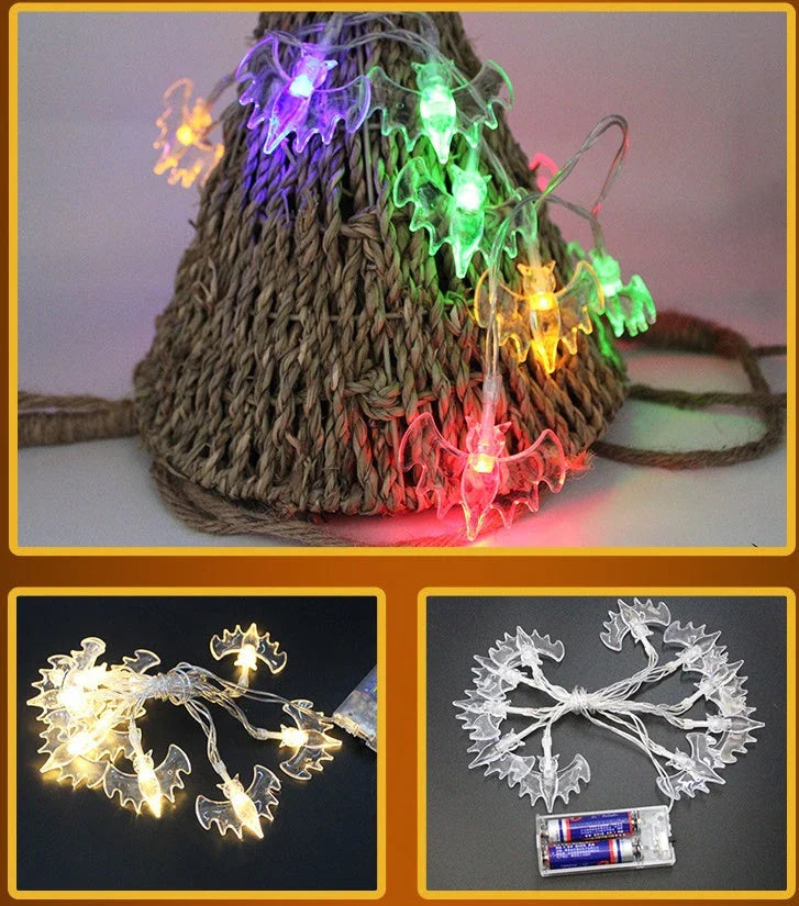 Spooktacular Halloween string lights with pumpkins, ghosts, and other festive decorations