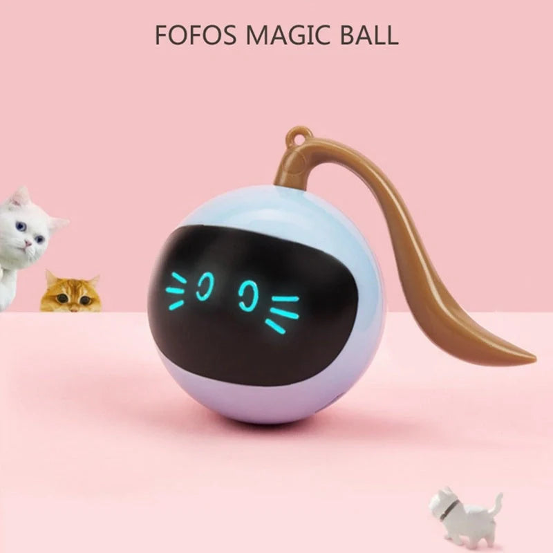 Interactive LED rotating ball for cats with automatic 360° motion and colourful lights