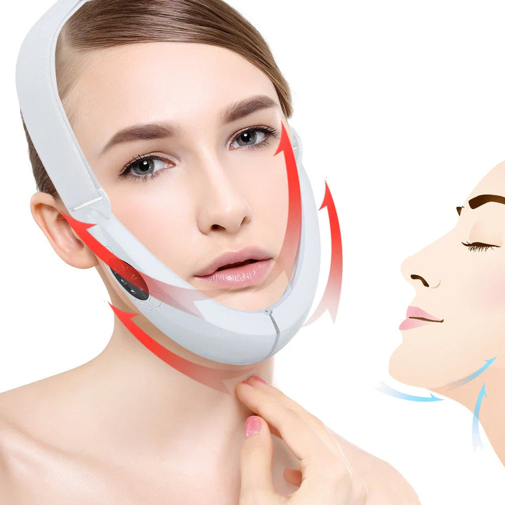 Multifunctional facial toning device with red infrared rays, blue light therapy, and vibration massage for skin rejuvenation