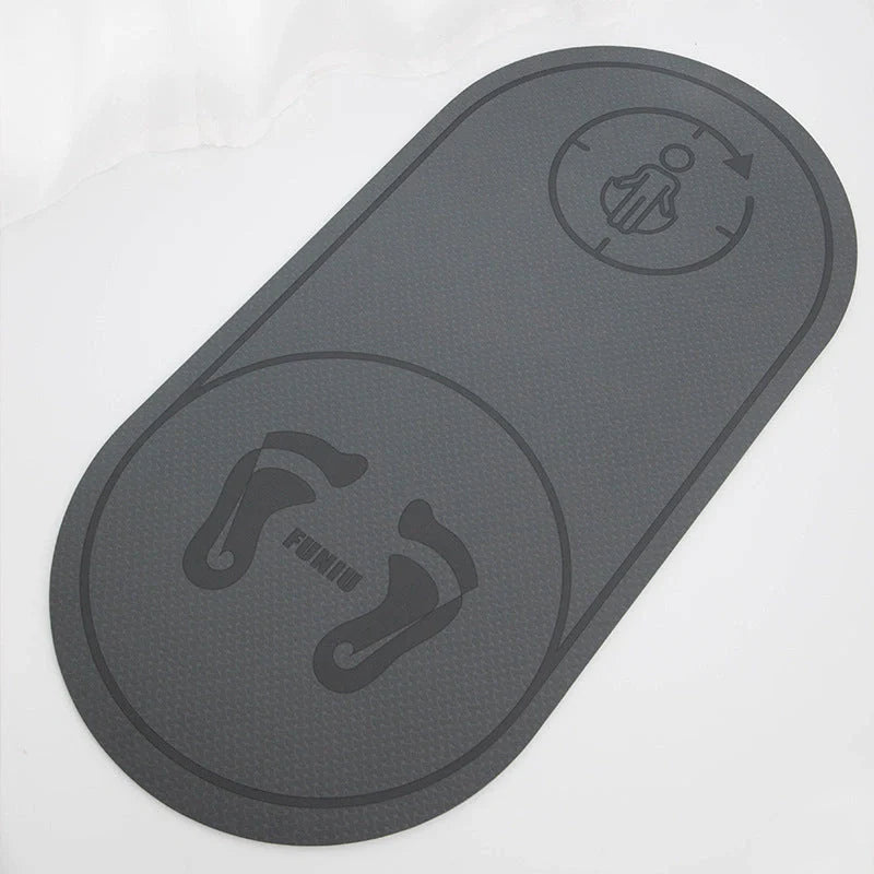 Double-sided TPE skipping mat in pink and grey, featuring anti-skid and shock-absorbing properties for indoor workouts