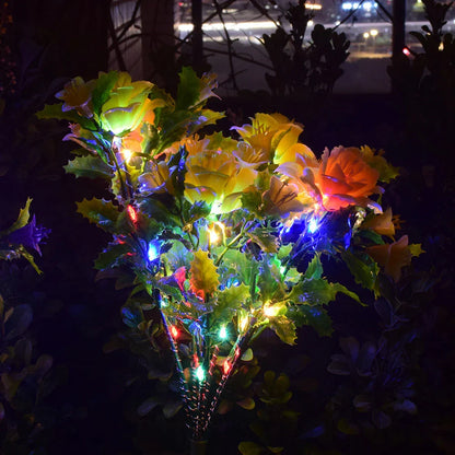 Captivating solar-powered outdoor flower lamps made of durable PVC with a beautiful carnation design, perfect for enhancing the ambiance of gardens, patios, and other outdoor living spaces.