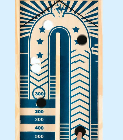 Pinball Ice Hockey Board Game with wooden structure and penalty cards