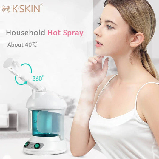 Portable Face Steamer with Rotating Nozzle for Hands-Free, Spa-Quality Facial Treatment